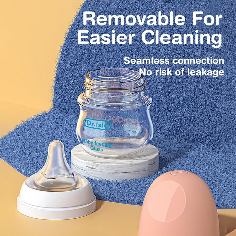 Dr.isla Baby's Glass Bottle, Baby Feeding Bottle, Glass Bottle for Baby Milk, Water, Juice, Milk Bottle for Toddlers, Drinking Cup for Kids, Eco Friendly Bottle