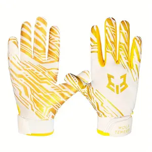 1 Pair Football Gloves - Breathable & Comfortable for Men And Women, Accent Stitching, Perfect for Baseball, Basketball, Soccer, Rugby Sports, Athletic Handwear |   Stylish Sports Gloves |   Silicone Grip Gloves
