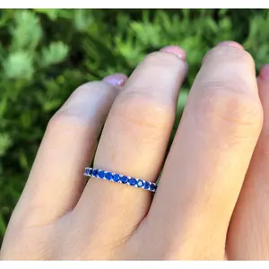 Blue Sapphire Full Eternity Band for Women