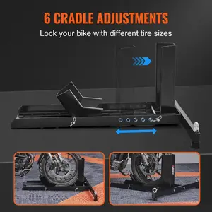 VEVOR Motorcycle Wheel Chock Upright, 1800 lbs Capacity, Heavy-duty Steel Motorcycle Front Wheel Stand with 6 Adjustable Holes, For 15-22 Off-Road Motorcycles, Standard Motorcycles