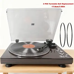Record Player Vinyl Turntable 2 Belts Preamplifier RCA Input 33/45 RPM Aluminum Wood Grain Red High Gloss Valentine Gift