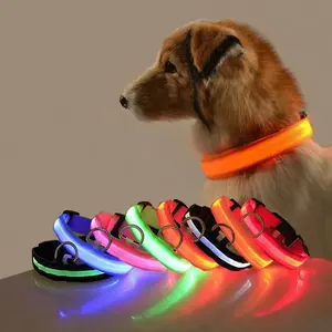 Pet Cat Dog Collar Glowing in The Night Walking Dog Anti Lost Accessories LED Glowing  collar  for  dog  Harnesses Button Cell in Multiple Colors thanksgiving deals