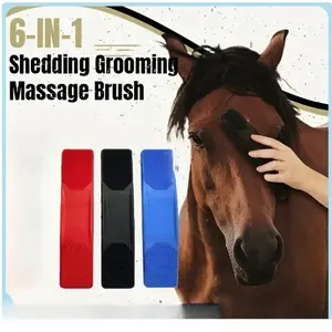 6in1 Horse Brush, Pet Grooming Tool for Horses and Dogs, Bathing and Massage Brush, Hair Removal Brush, Essential Equestrian Gear