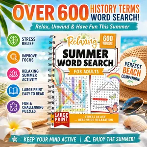 Personal Organizers Launches a Large-Print Crossword Puzzle Book with Over 600 Historical Terms, Providing Adults with a Soothing Summer Activity. It Is Designed to Relieve Stress And Provide Relaxation on The Beach. This Series Contains Fun And Cha