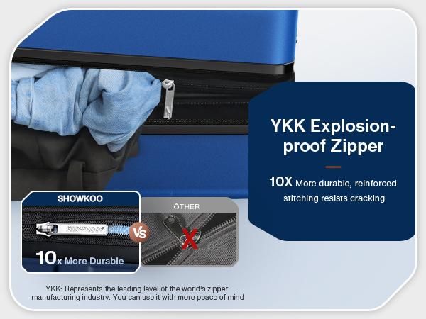 SHOWKOO 3-Piece Luggage Hardside Expandable Full PC Lightweight Carry On (20in/24in/28in) Suitcase Sets with Double Spinner Wheels TSA Lock, Sea Blue Gift for Travel,School,Business