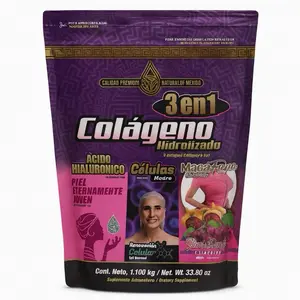 Colágeno Hidrolizado 3en1 ÁCIDO HIALURÓNICO Células 1,100 kg/38.8 oz Delicioso Sabor Frutos Rojos Premium Quality Supplement for Dietary Beauty and Healthcare Support Edible Collagen