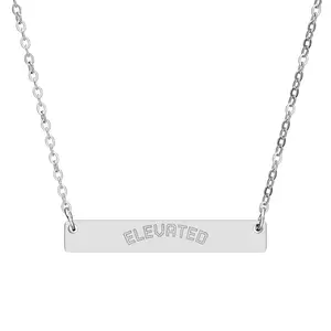 Engraved Name Bar Necklace | Horizontal Bar Necklace, Personalized Engraving