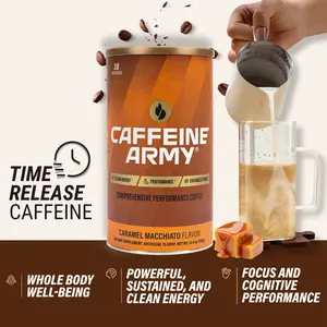 Caramel Macchiato Loaded Functional Coffee with Time-Release Caffeine, B-Vitamins, MCTs, CoQ10, L-Carnitine, L-Tyrosine & Collagen | 38 Servings | Sugar-Free, Gluten-Free, Keto-Friendly Beverage