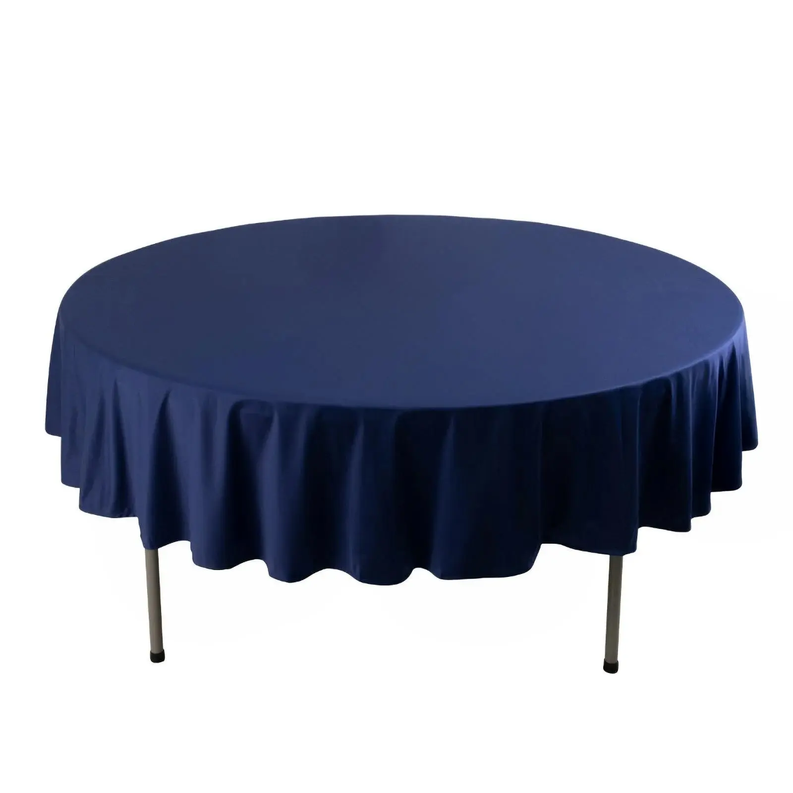 90" Scuba Navy Blue Round Outdoor Table Cover - Wrinkle-Free, Stain-Resistant, Machine-Washable Furniture Tablecloth