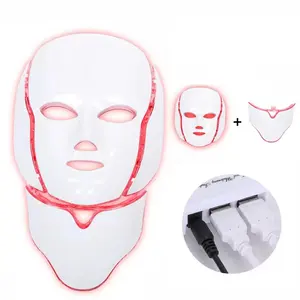 7 Color LED Photon Light Facial Beauty Mask, Neck & Face Skin Care Tool, Brightening Skincare Device, New Condition