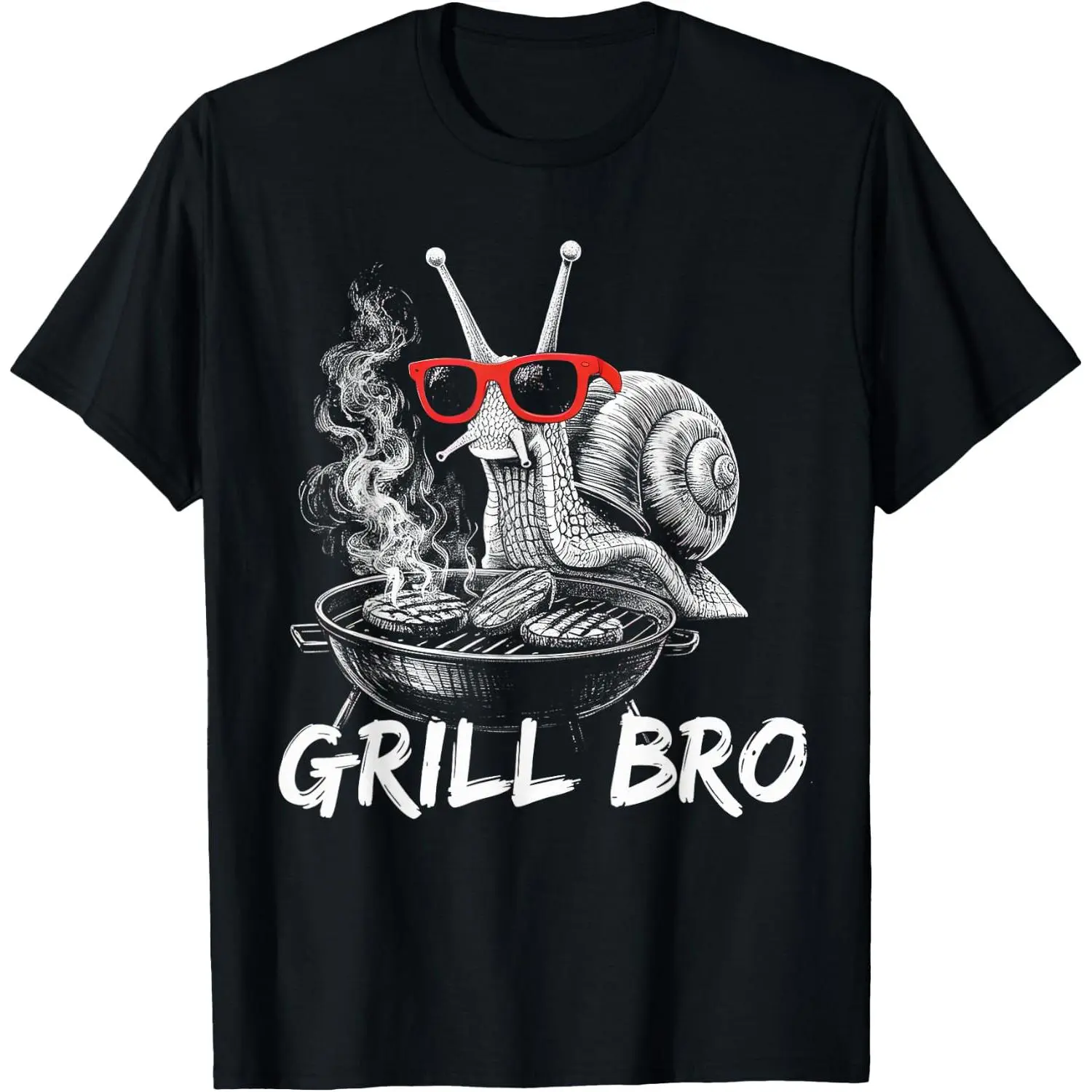 100%cotton Grill Bro Snail BBQ Snail Griller Funny Motif T-Shirt