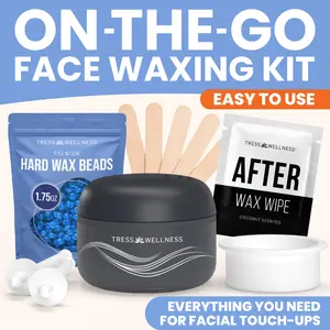 Easy to Use Nose & Brow Wax Kit for Women & Men by Tress Wellness– Travel-Friendly Facial & Nose Wax Set for Brows, Upper Lip & Sideburns Sensitive Smooth Silicone Gentle Body Care Hair Removal