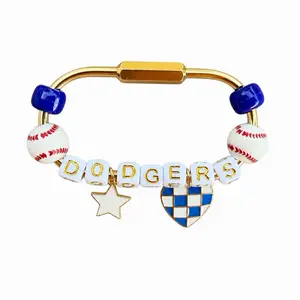 Beaded Bag Charm dodgers baseball