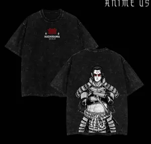 "The First Hokage" Hashirama Senju Founding "Konoha" x Naruto Anime Double Printed Washed Tee Unisex Oversize Anime Manga Lightweight Cotton T-Shirt, Gift For Anime Fan Lover , Hashirama Fan 84S