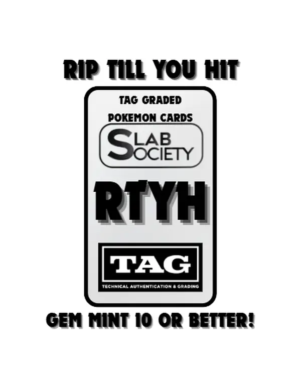 Slab Society Rip Till You Hit Gem Mint 10 or Better Graded Pokmon Cards - TAG Graded, Live Chaos, Unlimited Buys - TikTok Shop Slab Society Rip Till You Hit Gem Mint 10 or Better Graded Pokmon Cards - TAG Graded, Live Chaos, Unlimited Buys - TikTok Shop