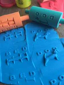 Roll & Read Short O Phonics Rollers | 5 CVC Word Sensory Dough Stamps