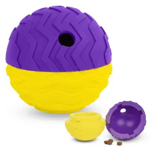 Brightkins Textured Ball Treat Dispenser for Dogs, Small & Large Sizes, Durable Chew & Enrichment Toy, Slow Feeder, Interactive Training Gift