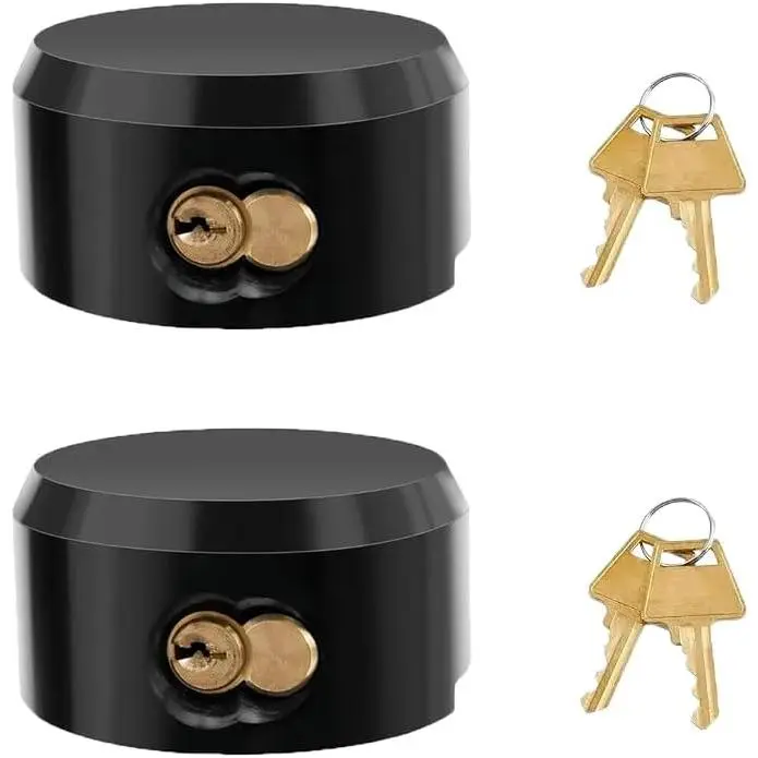 2 Pack Hidden Shackle Padlocks - Keyed Alike 45 73mm Round Puck Padlocks, 4 Keys, Anti-Theft Lockable Sturdy Duty 2.875in Lock for Trailers, Trucks, Shed, Container