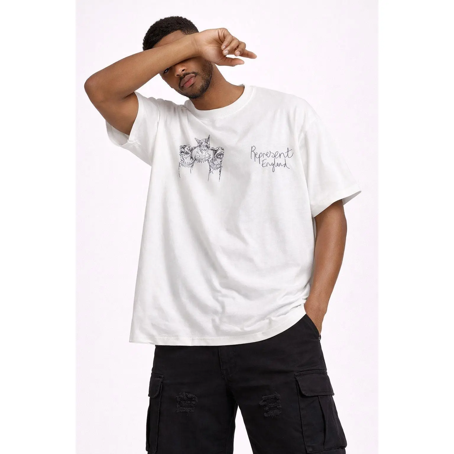Represent Bull dog  white Tshirt