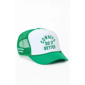 Diamond Cross Ranch Men's Green Cowboys Do It Better Trucker Hat