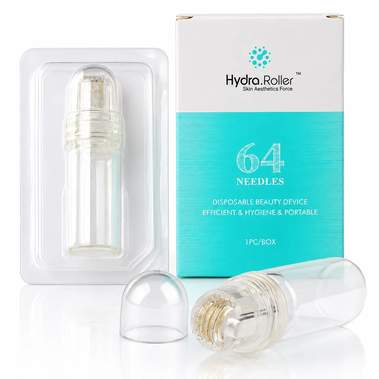 Cosmetic Hydra Roller, 64-Pin 0.25mm Titanium Microneedle Derma Roller, Gentle Lightweight Facial Skincare Tool