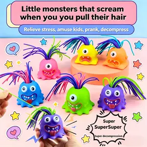 Screaming Monster Fidget Toy, Funny Pull Hair Stress Relief Squeeze Toy, Novelty Creative Decompression Vent Toy, Super Playable Cute Sensory Toy, Trendy Party & Daily Relaxation Gift for Kids Teens, Toy & Hobby Category