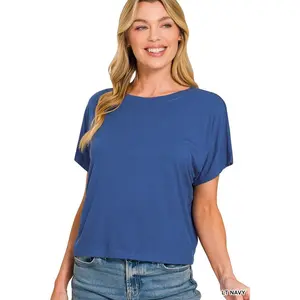 Cropped Round Neck Tee