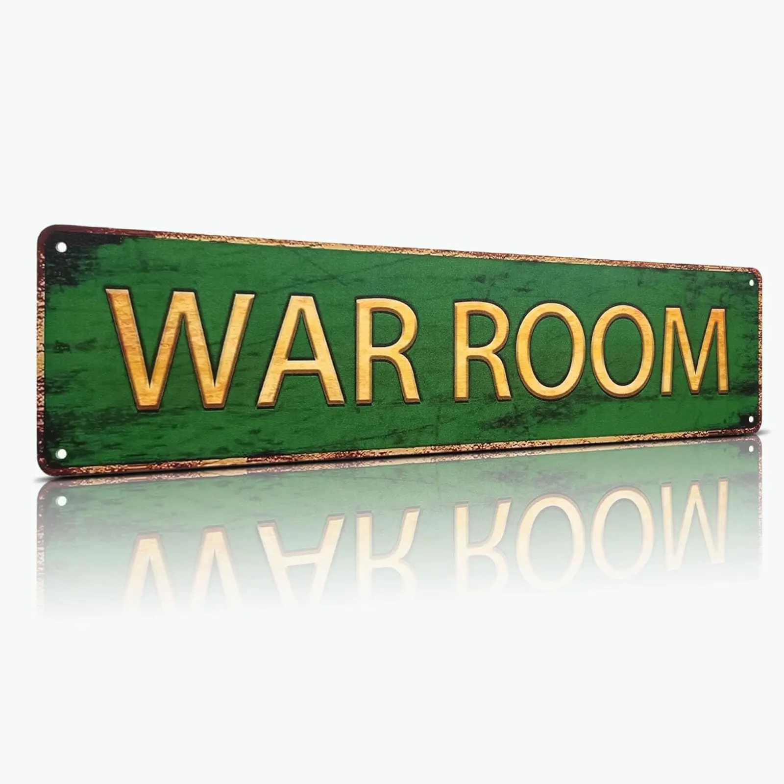 WAR ROOM Retro Tin Print Metal Sign - 4x16 In Easy-to-Hang Tactical Motivation Plaque, Vintage Aluminum Home Decorations for Bar, Game Room