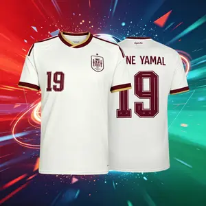 2026 Spain 19#Lamine Yamal and 20#Pedrl Short And Long Sleeve Soccer Jersey Fans Version Breathable