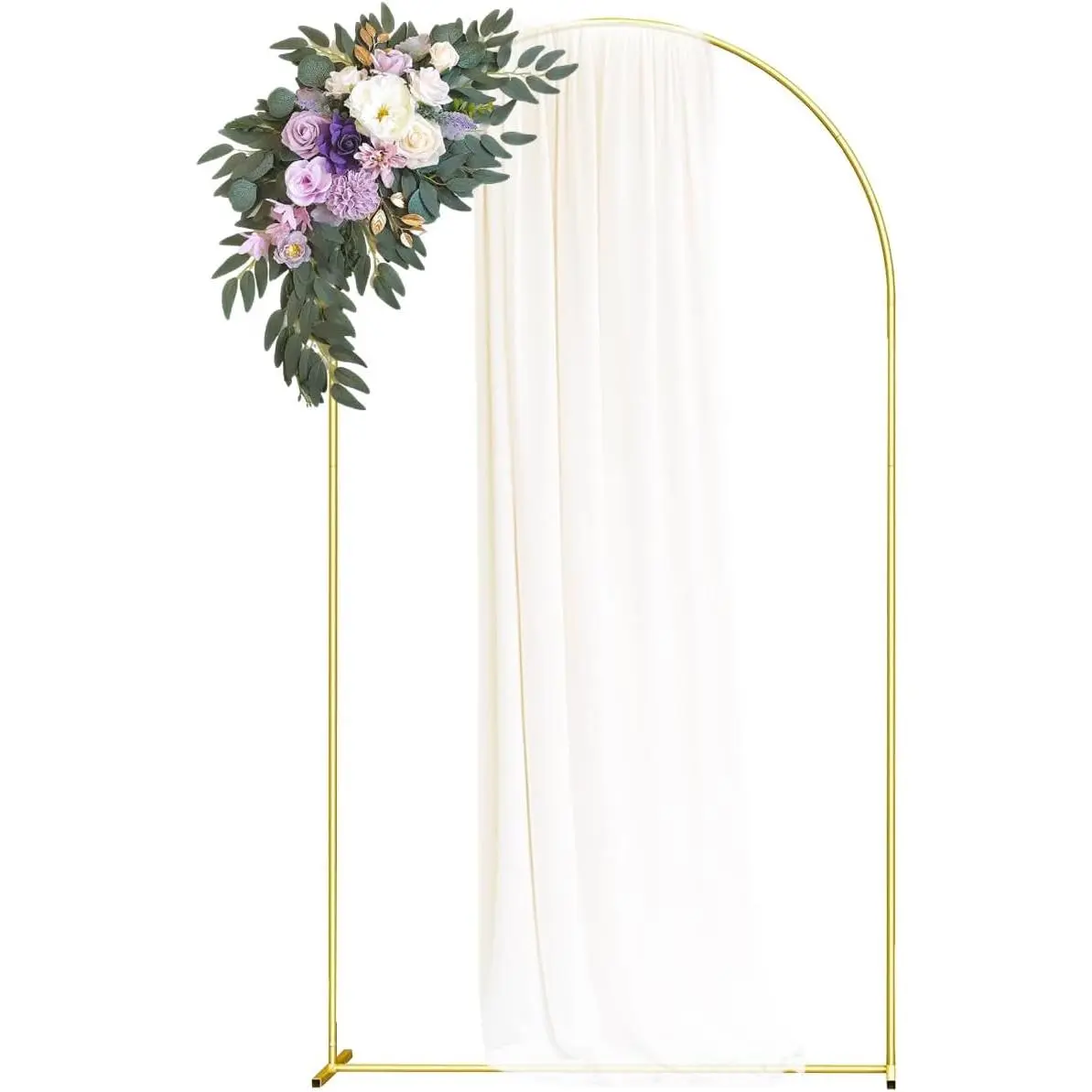-Wedding Arch Backdrop Stand,  Metal Arch Backdrop Stand for Wedding Bridal  Shower Photo Booth Birthday Party Garden Balloon Arch Decoration(-7.2FT) (6.0FT)