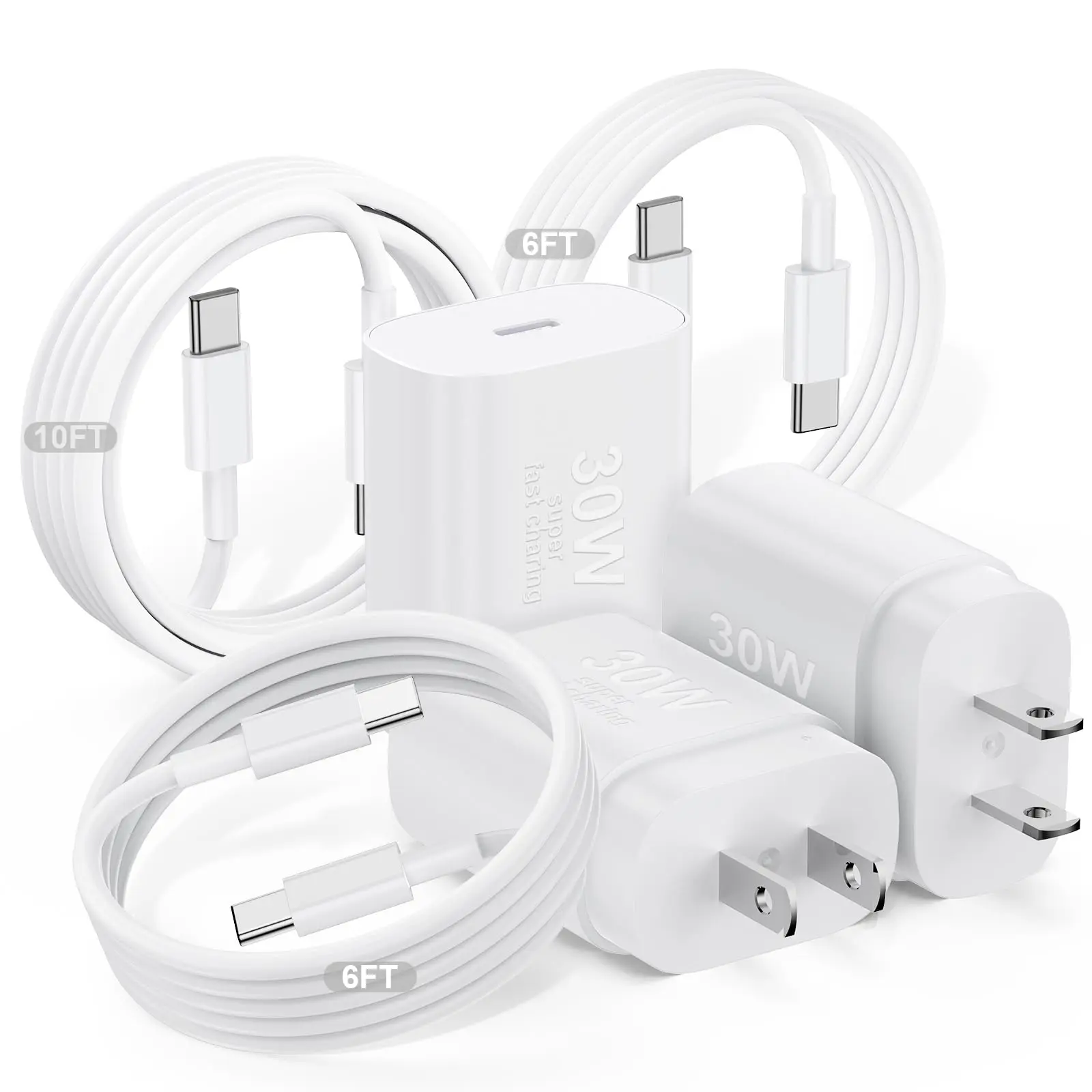 for Samsung Galaxy Super Fast Charging Cord 6/10/10FT, 25W Type C Charger | Android Charger Block 3Pack& USBC Cable for Samsung Galaxy S26 S25 S24 S23 S22 S21 S20 S10 S9 S8 Plus/Ultra/FE Note20 Blue