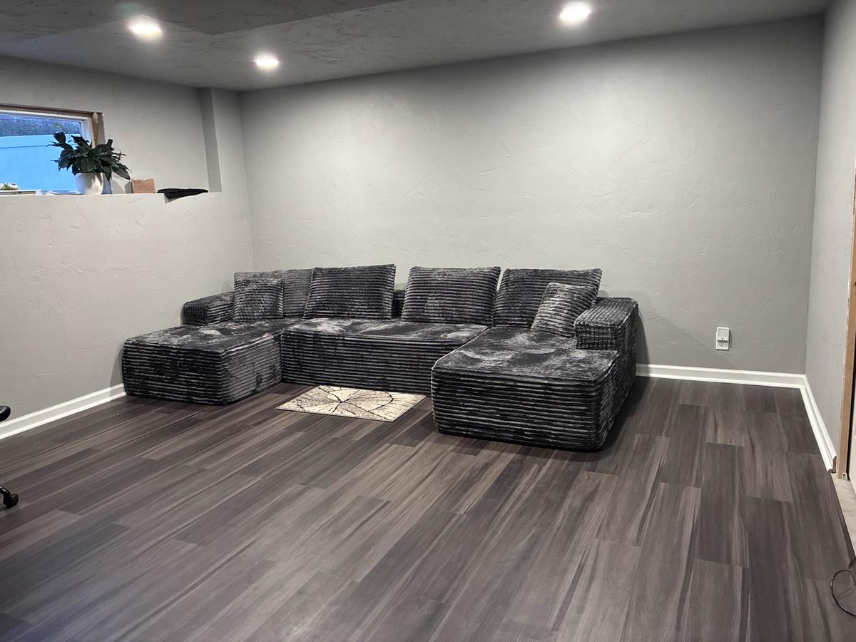 Item: Grey Plush Corduroy