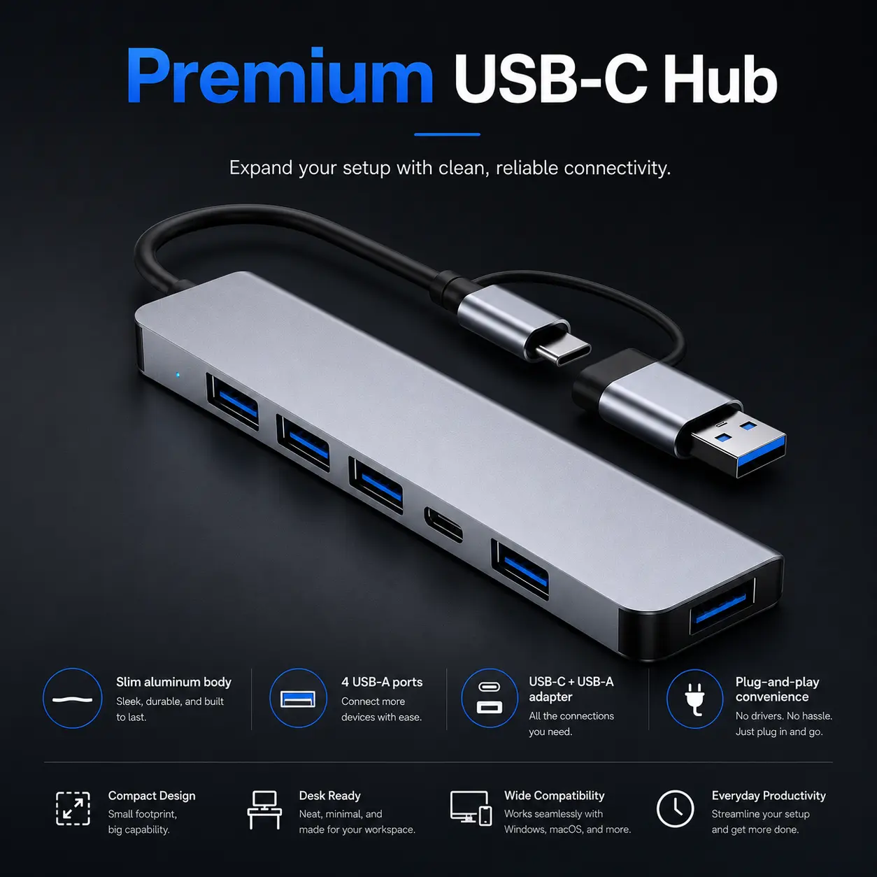 7-in-1 USB-C Docking Station Hub