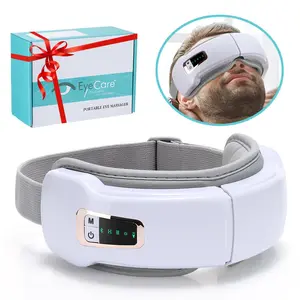 Electric Eye Massager Airbag Hot Compress, Music 5 Modes Heat Vibration, Wireless Foldable Design for Relaxation and Sleep Travel Eye Mask Chrismas Gift