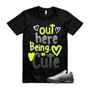 Air Max 95 Big Bubble Neon Yellow Black Cool Grey 2026 OG T Shirt Match C2 Unisex Streetwear