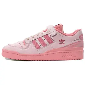 Adidas Originals Forum 84 Low Suede Sneakers with Triple Stripes for Men and Women in Pink Verifiable, with credentials and supporting global authentication