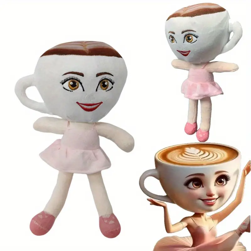 Italian Brainrot Plush, Ballerina Cappuccina Plush Stuffed Figure toy Pillow, Soft Fabric Party Decor for Birthdays, Christmas, Easter, Halloween Gift