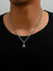 Letter Detail Pendant Necklace Initial for Men & Women, Fashion Jewelry for Party, Daily Clothing Decor, Trendy All-match & Exquisite Jewelry for Birthday Gift, Letters Necklace
