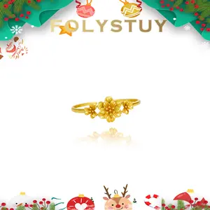 [Adjustable Flower Bangle] FOLYSTUY (YNT01) Flower Bangle for Women or Men -  Fashion Trendy Accessory with Floral Design