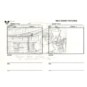 Chip n Dale Rescue Rangers Original Production Animation Storyboard Walt Disney FIRST EPISODE 1988 A154