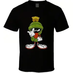 Marvin The Martian Middle Finger Flipping The Bird Looney Toons Worn Look T Shirt