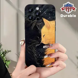 A Popular Creative Cat-Pattern Phone Case, Compatible with Iphone 16/15/14/13/12/11/XS/XR/X/7/8 Plus/Pro/Max/Mini - A Stylish Design Suitable for Everyone, Perfect As a Gift for Friends, Family, Boyfriends, Or Girlfriends.