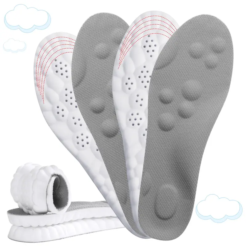 4D Cloud Insoles for Men and Women, Arch Support Insoles, Memory Foam Insoles, Shock Absorption and Cushioning Sports Steppers Shoe Insoles for Foot & Joint Support (XL Men 9-11.5 /Women 11-13 )