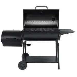 Royal Gourmet CC2036F Charcoal Barrel Grill with Offset Smoker, 1200 Square Inches for Large  Event Gathering, Outdoor Camping, Picnics, Patio and Backyard Cooking, Black