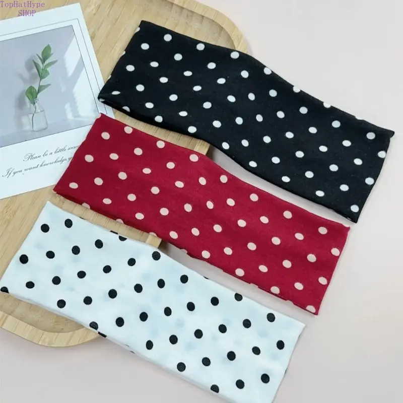Women's Elegant Sweet Polka Dot Elastic Sports Headbands, Soft Sweat-Wicking Hair Bands for Women, Ideal for Workout, Yoga & Daily Wear Hairstyling, Headbands For Women