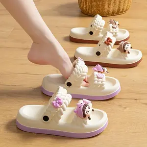 (New)Women's Slide Sandals With Cute Cartoon Design, Soft Sole Summer Open Toe Shoes, Indoor & Outdoor EVA Slides