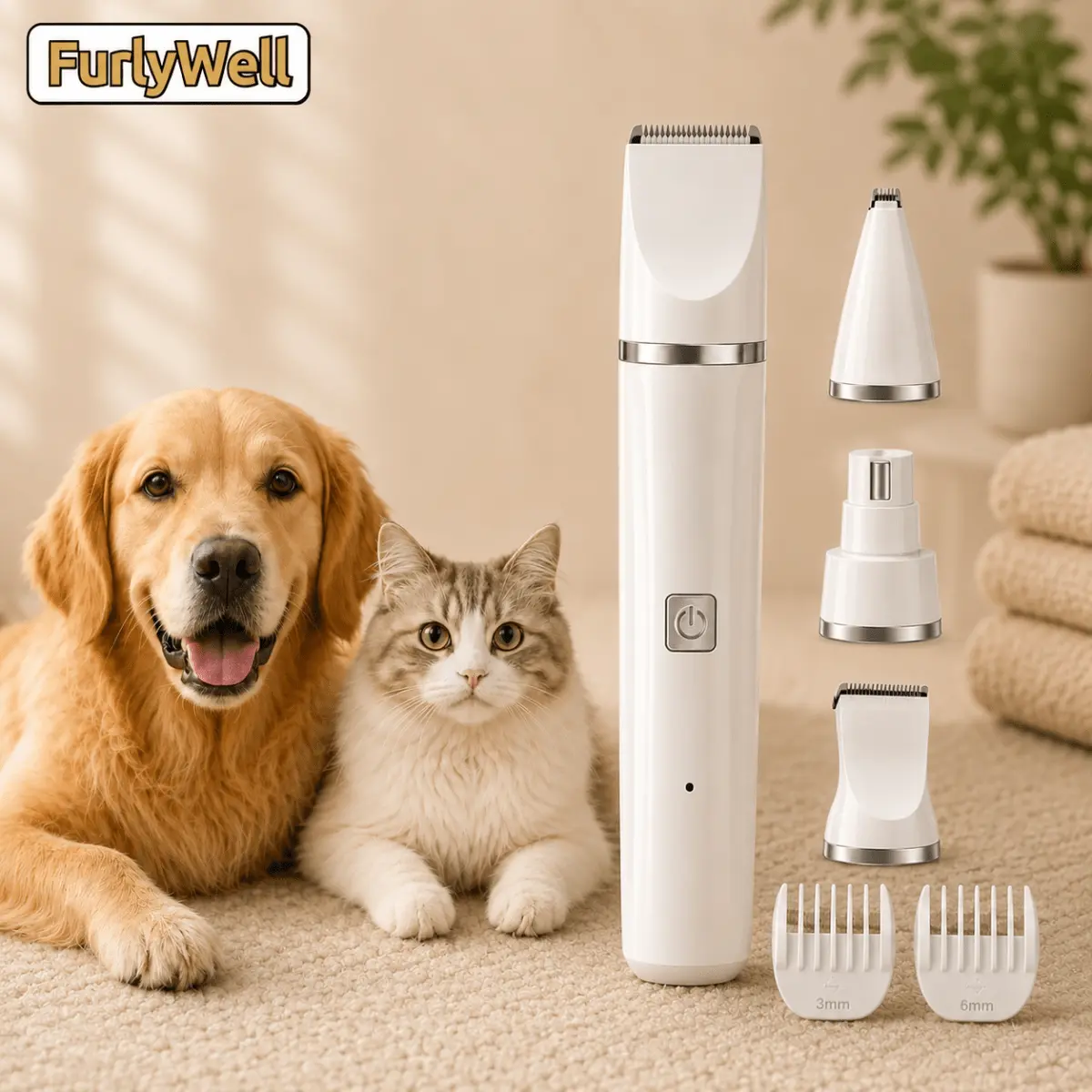 FurlyWell Precision | Rechargeable 4-in-1 Pet Clipper