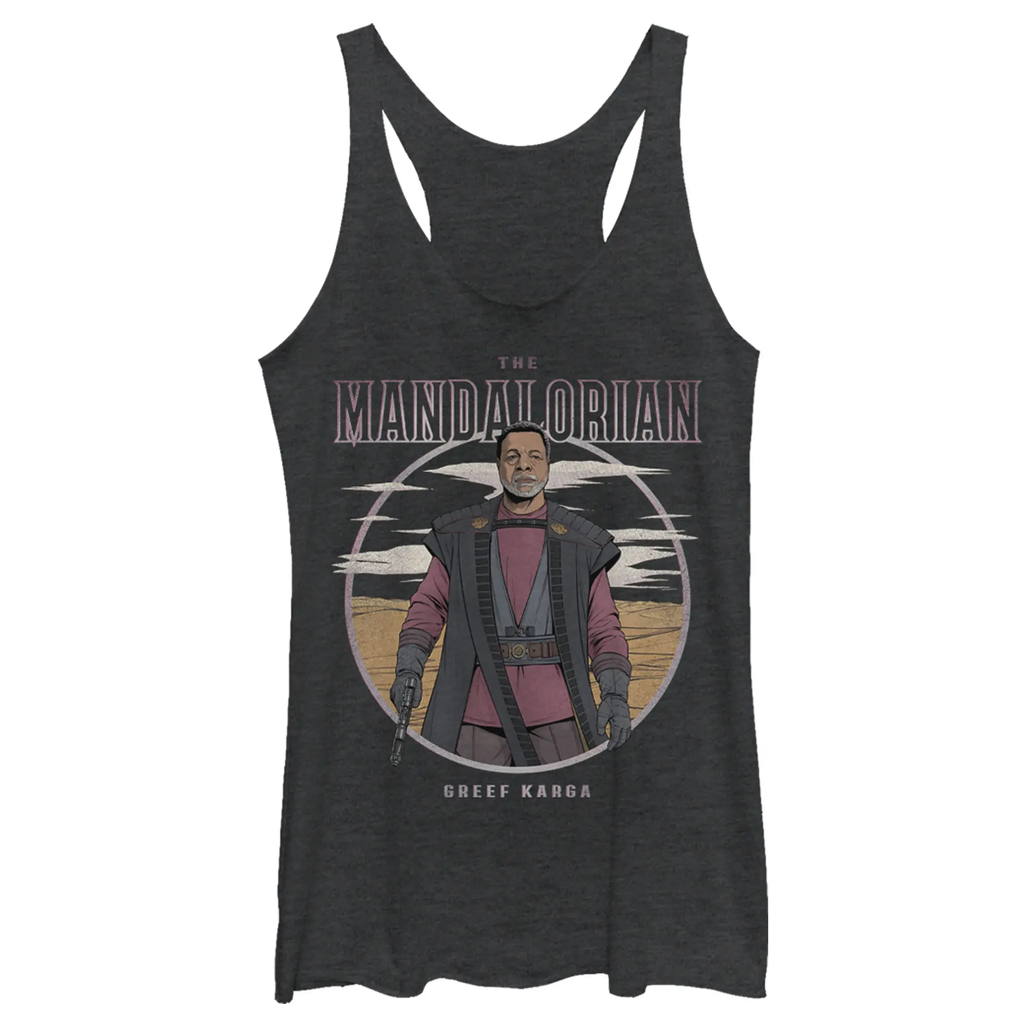 Women's Star Wars The Mandalorian Greef Karga Portrait Racerback Tank Top
