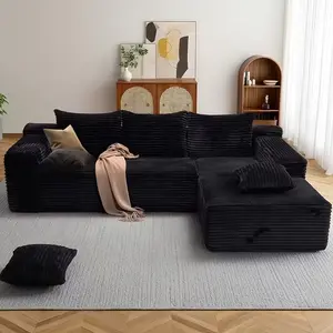 105 Inch Living Room Sofa - No Assembly Required, Deep Seat Sofa with Queen Chair, Free Combination Sofa, Corduroy Fabric, Spacious Design with Large Space, Comfortable Seat Cushion, Modern Style, Soft And Thick Cushion, Classic Style