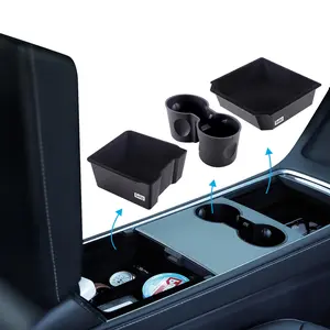 2025 Upgrade Tesla Model 3 (2024-2025) Highland & New Model Y Launch Accessories Center Console Organizer Tray， Cup holder